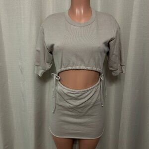 Lovers And Friends Langley Sweatshirt Mini Dress Women's Size XXS Taupe Pullover